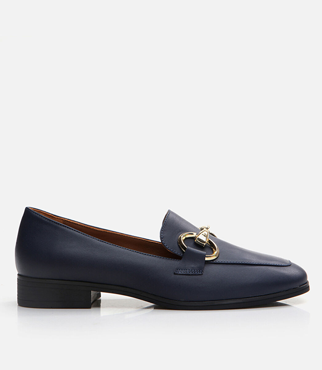Kadın Deri Lacivert Loafer