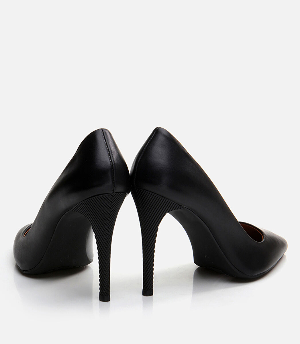 Kadın Deri Siyah Stiletto