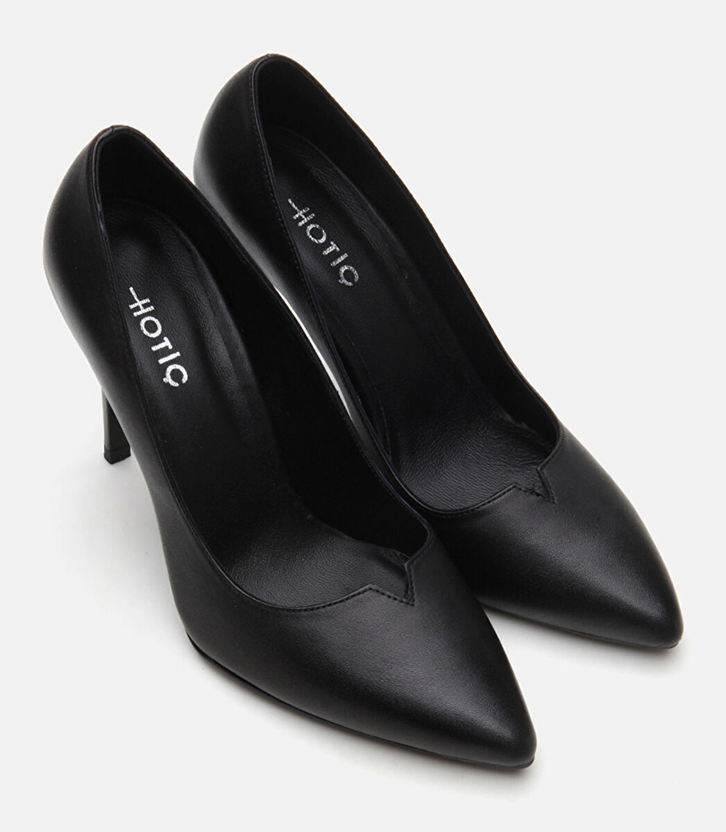 Kadın Deri Siyah Stiletto