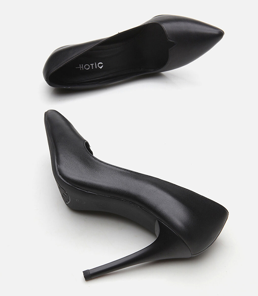 Kadın Deri Siyah Stiletto
