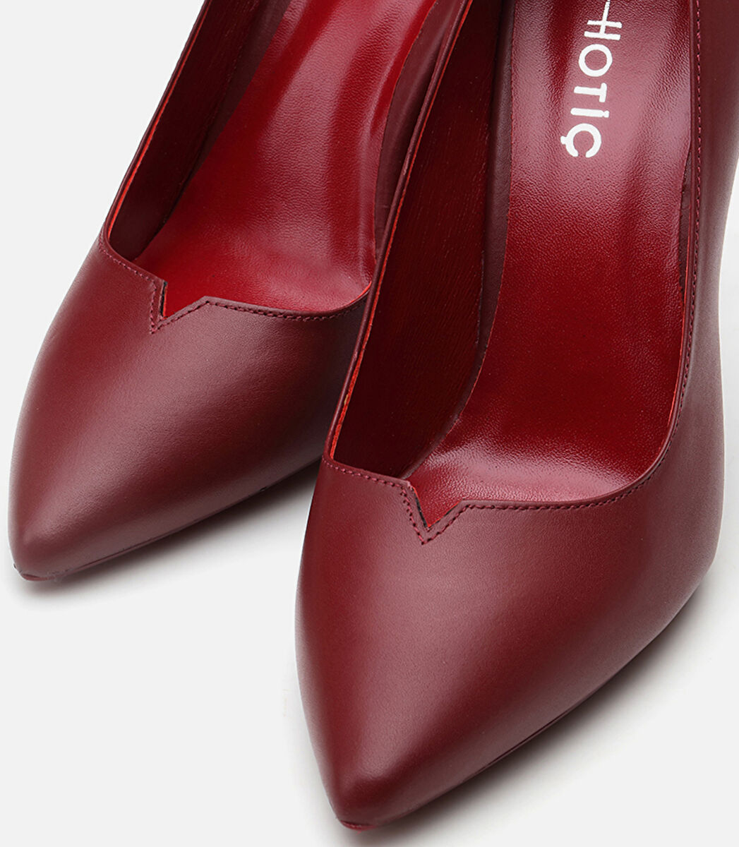 Kadın Deri Bordo Stiletto