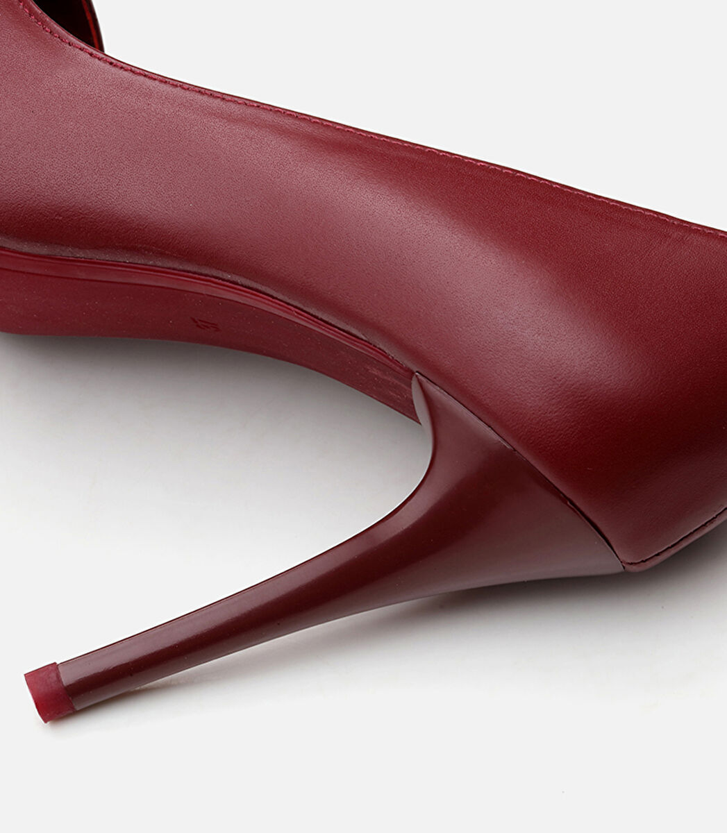 Kadın Deri Bordo Stiletto
