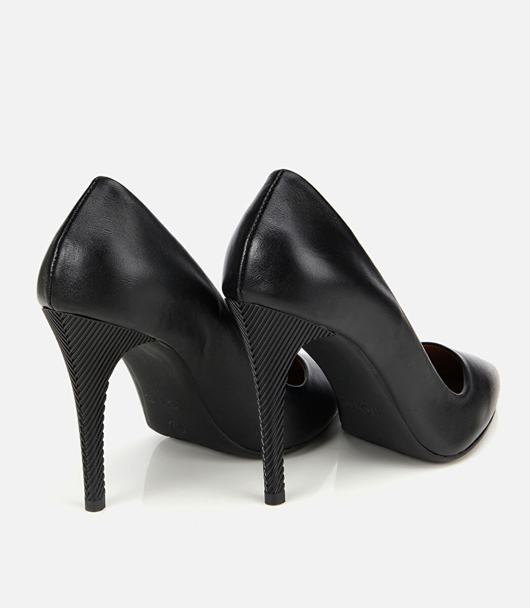 Kadın Deri Siyah Stiletto