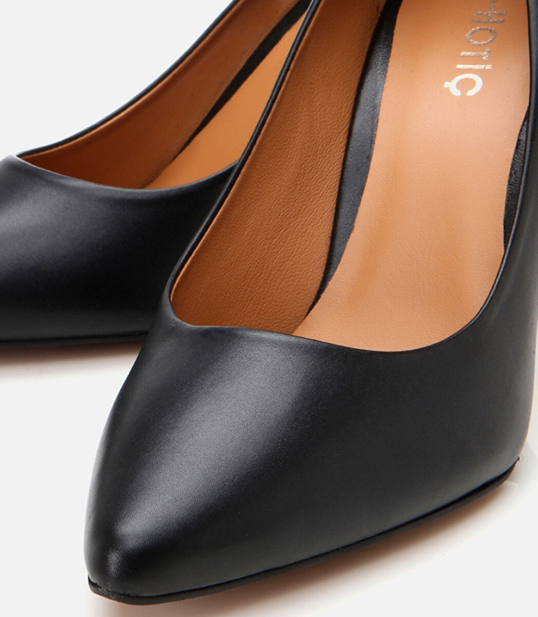 Kadın Deri Siyah Yüksek Topuklu Stiletto