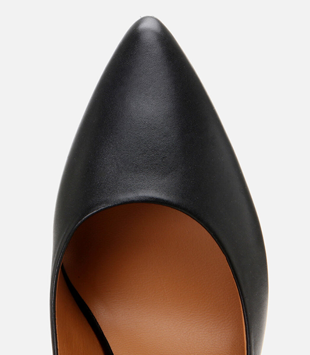 Kadın Deri Siyah Yüksek Topuklu Stiletto