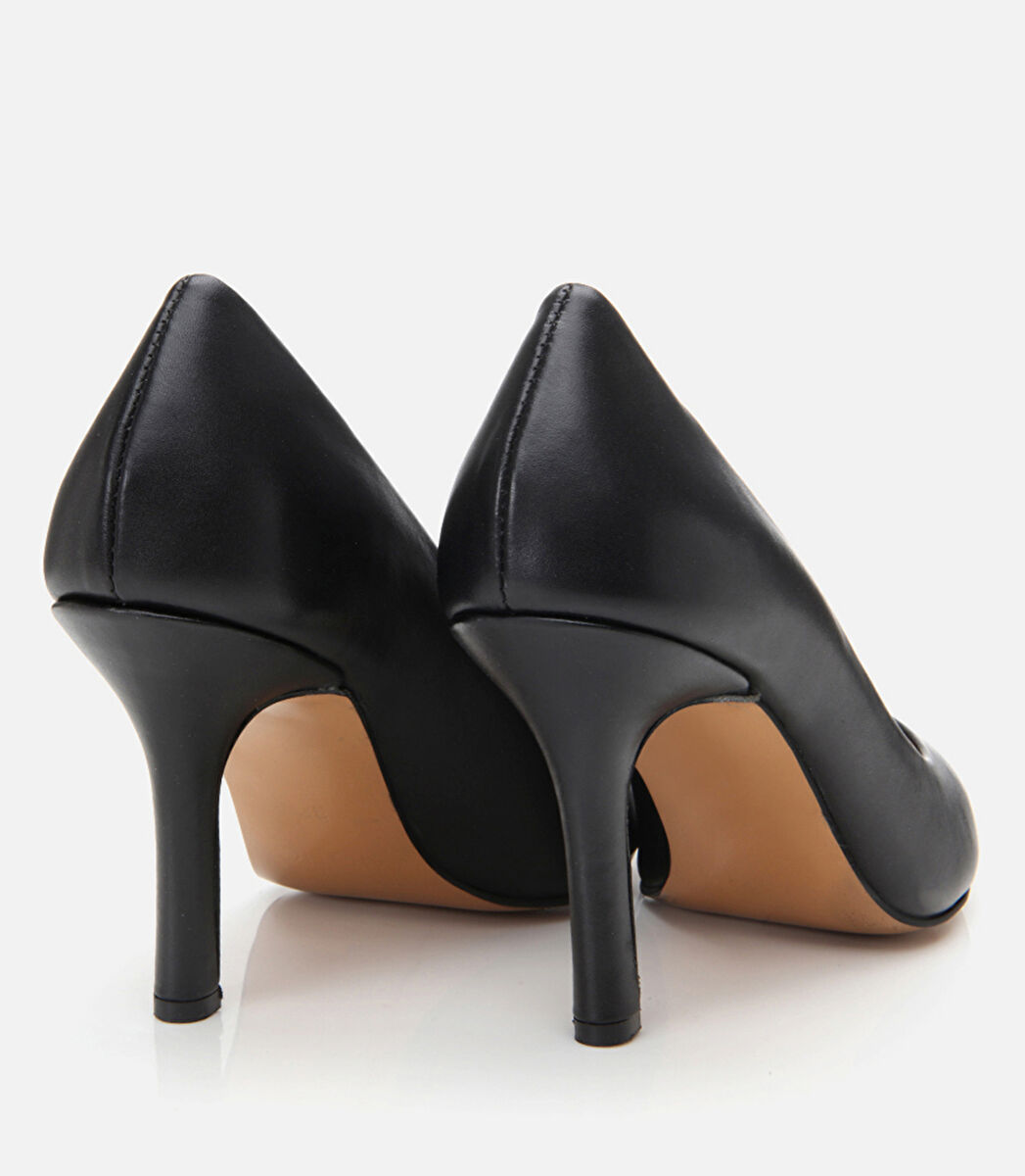 Kadın Deri Siyah Yüksek Topuklu Stiletto