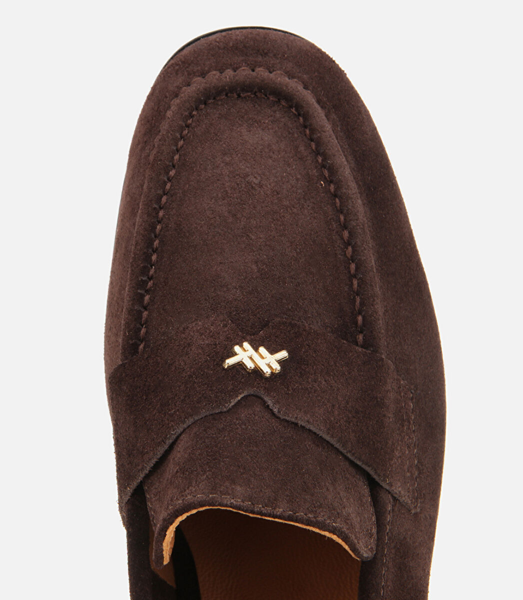Kadın Süet Deri Kahverengi Yumuşak Dokulu Klasik Loafer