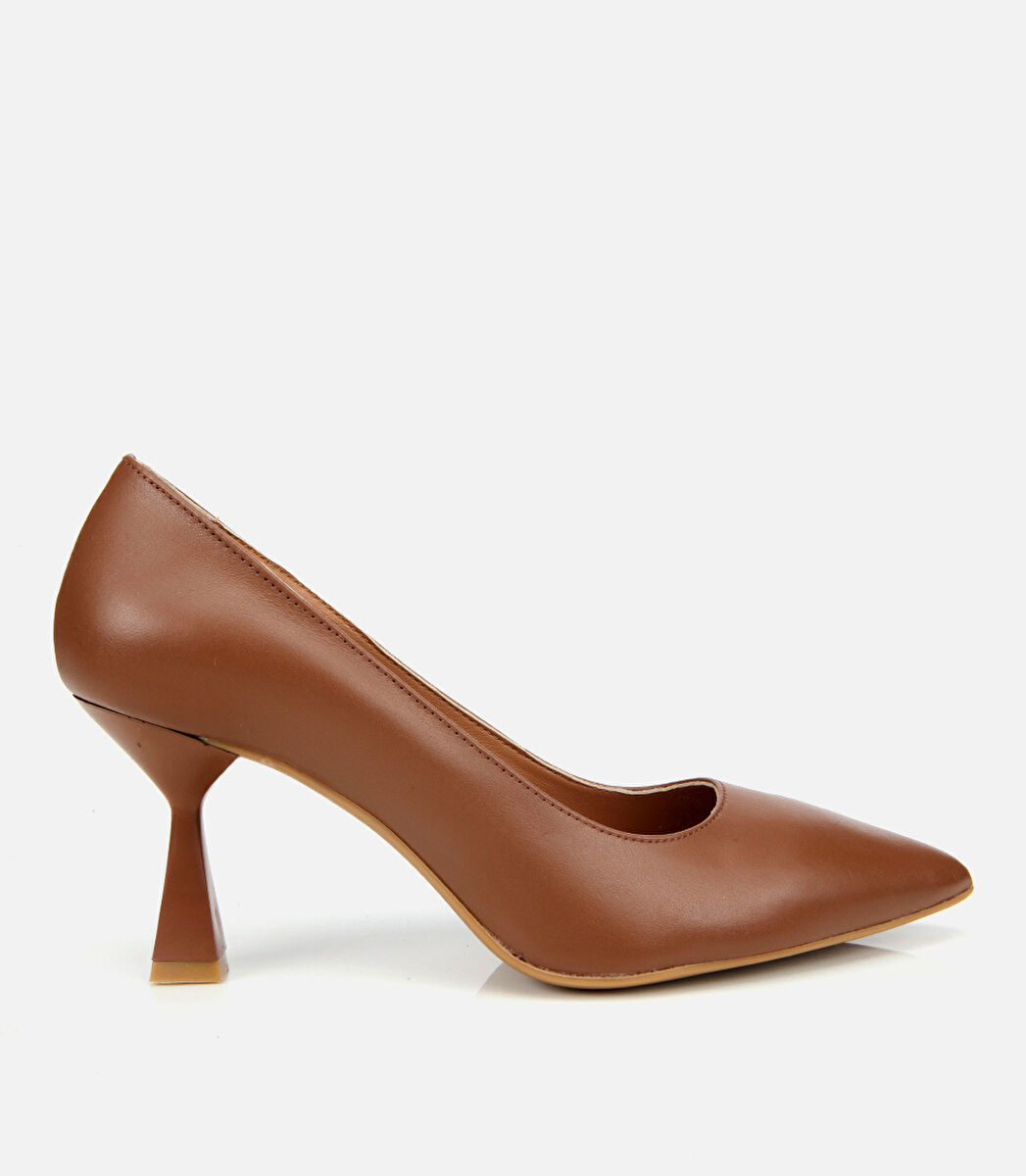 Kadın Deri Taba Esnek Tabanlı Stiletto