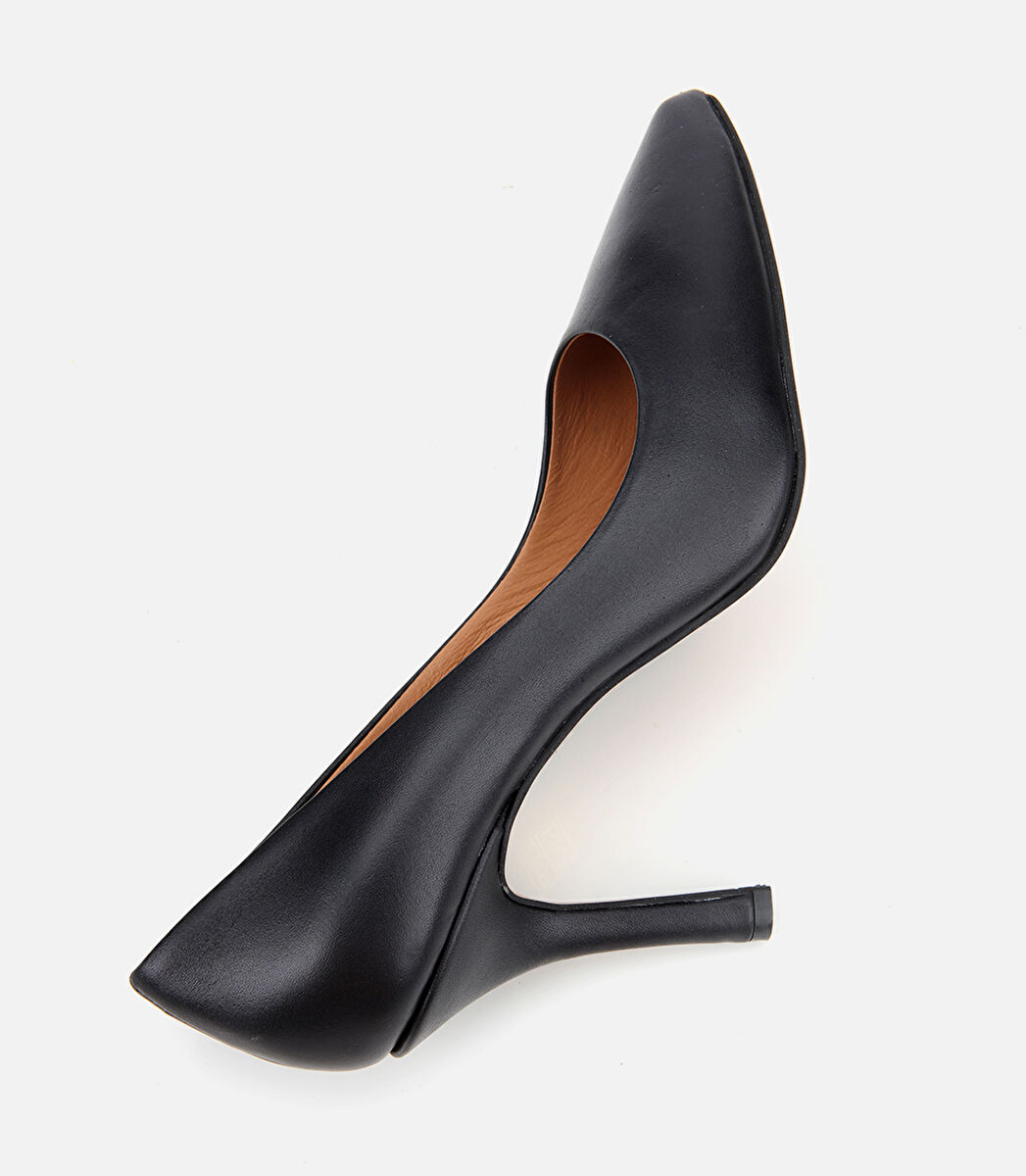 Kadın Deri Siyah Yüksek Topuklu Stiletto