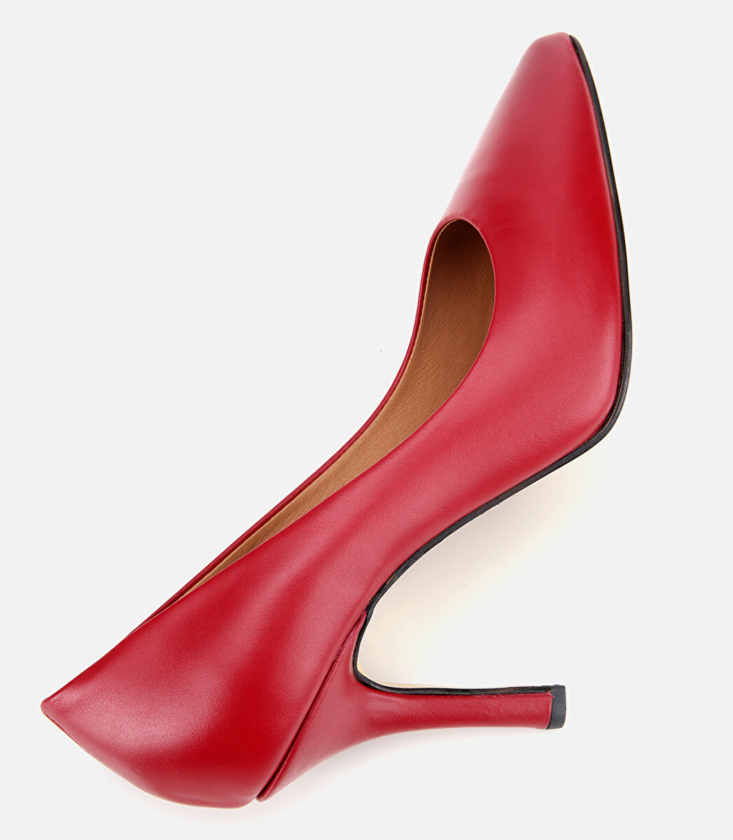 Kadın Deri Kırmızı Yüksek Topuklu Stiletto
