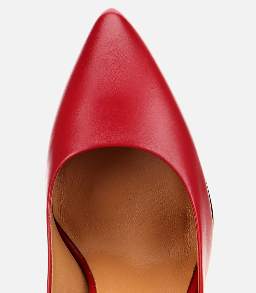 Kadın Deri Kırmızı Yüksek Topuklu Stiletto