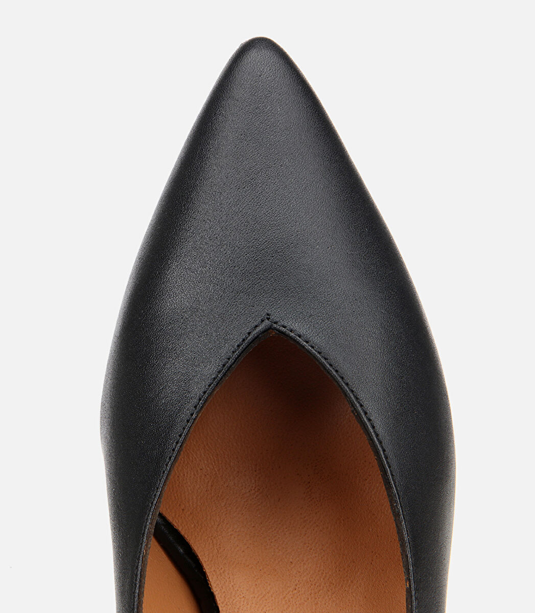 Kadın Deri Siyah İnce Topuklu Stiletto