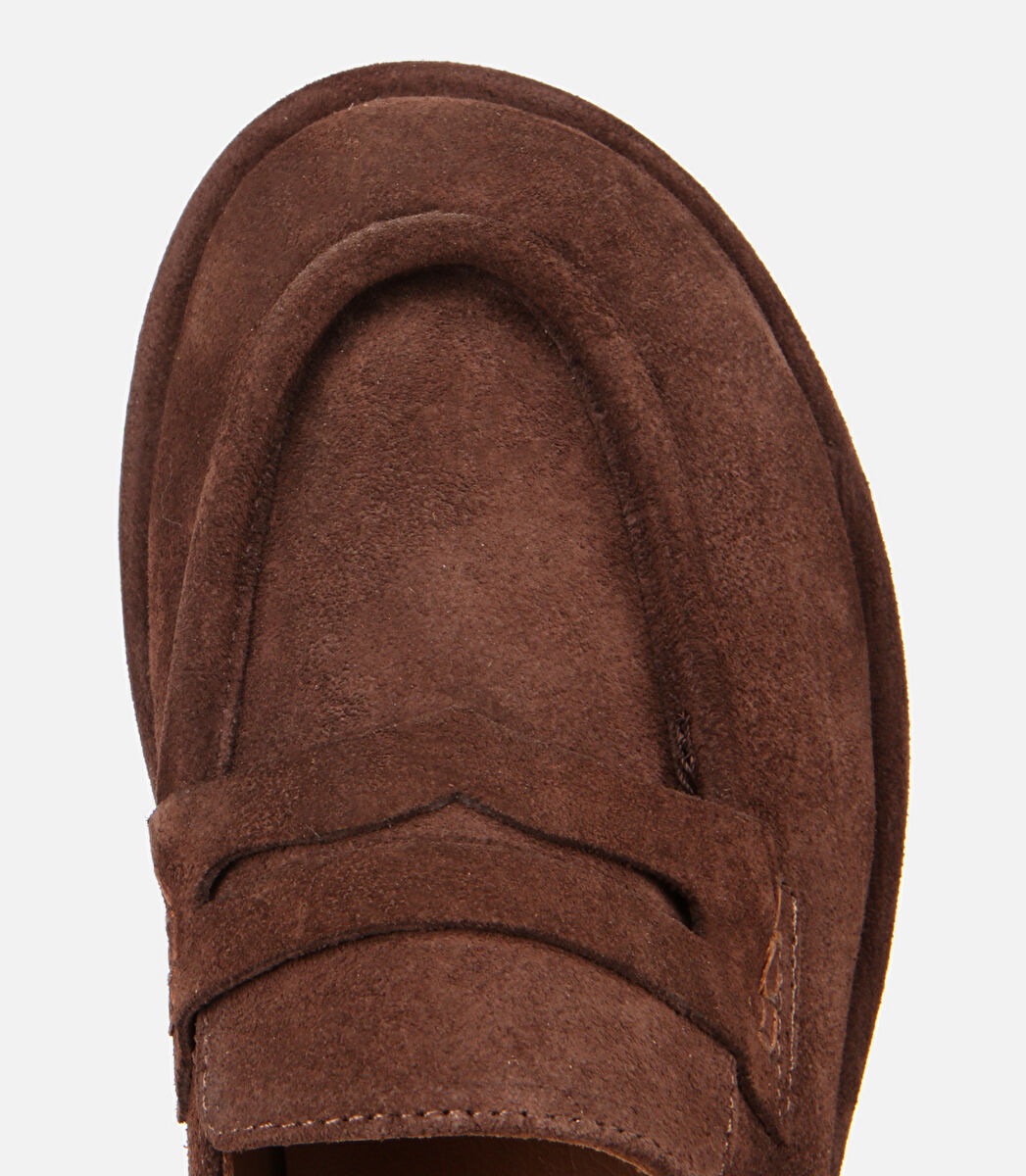 Kadın Deri Kahverengi Yumuşak Dokulu Günlük Loafer