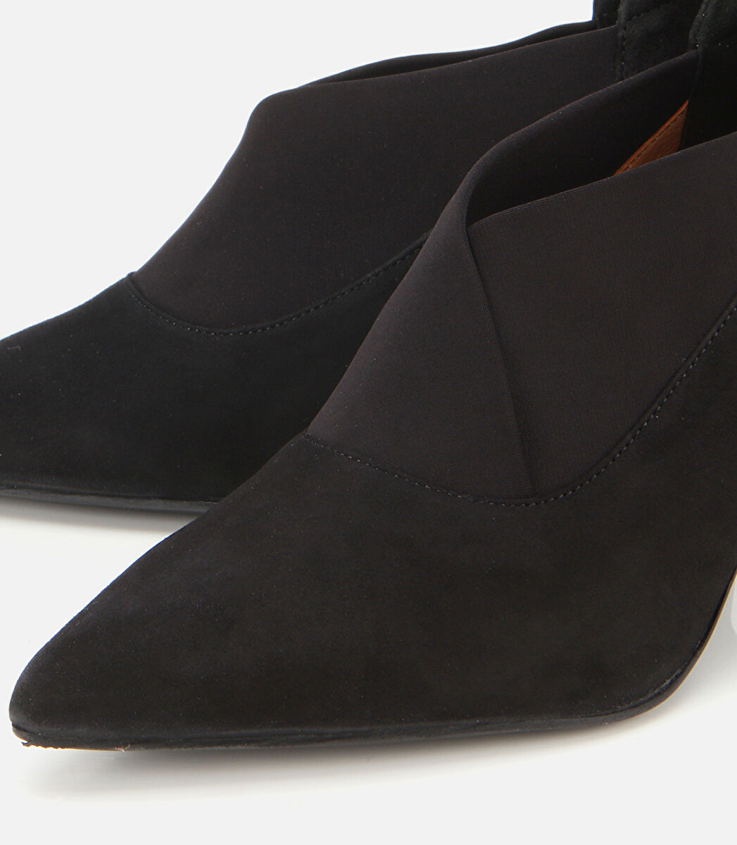 Kadın Süet Deri Streç Detaylı İnce Topuklu Stiletto