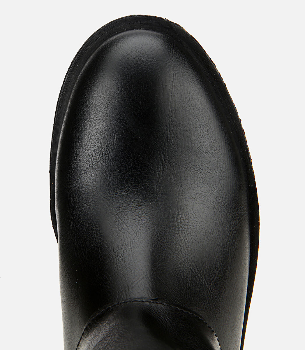 Kadın Siyah Tokalı Düz Çizme