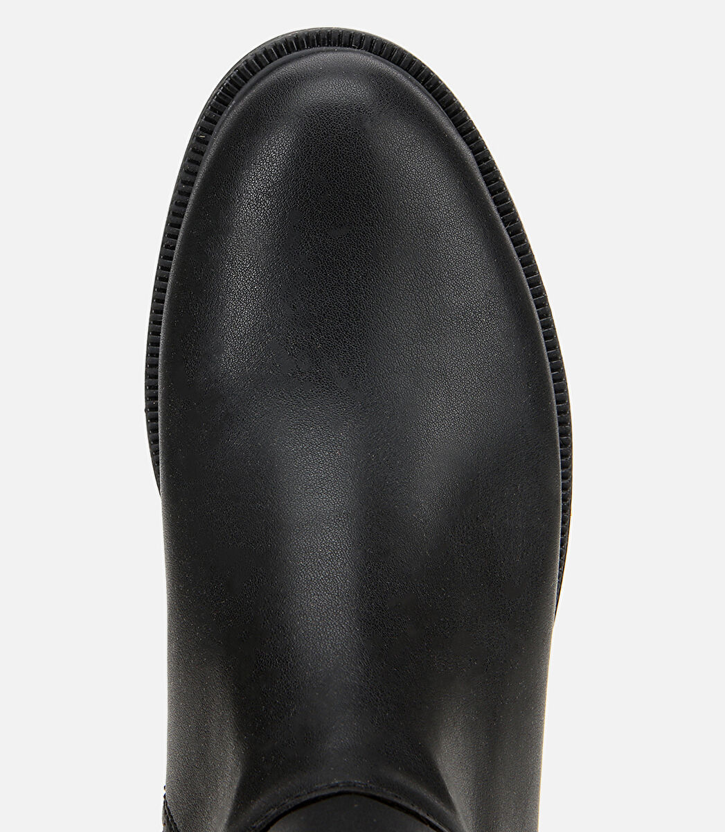 Kadın Siyah Tokalı Düz Çizme