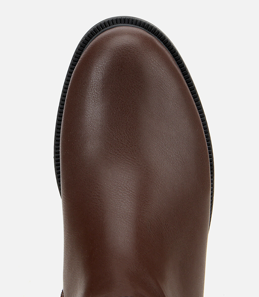 Kadın Kahverengi Tokalı Düz Çizme