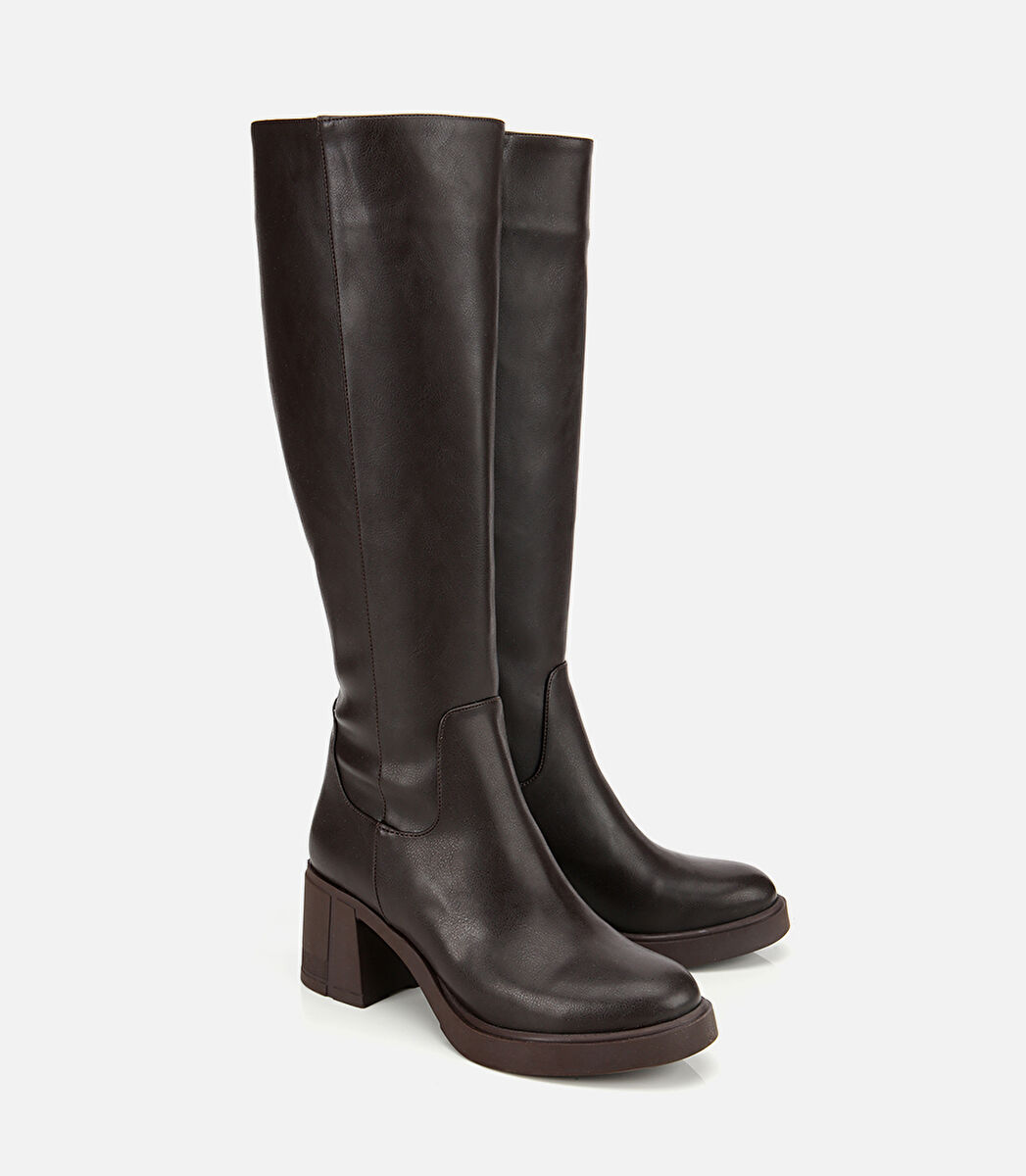 Kadın Kahverengi Yüksek Topuklu Çizme