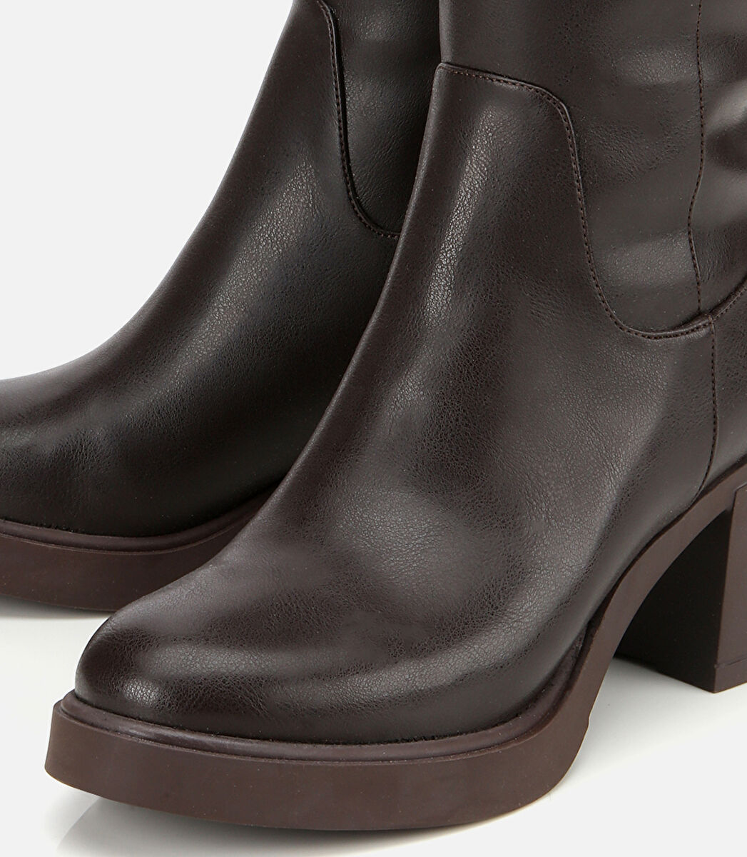 Kadın Kahverengi Yüksek Topuklu Çizme