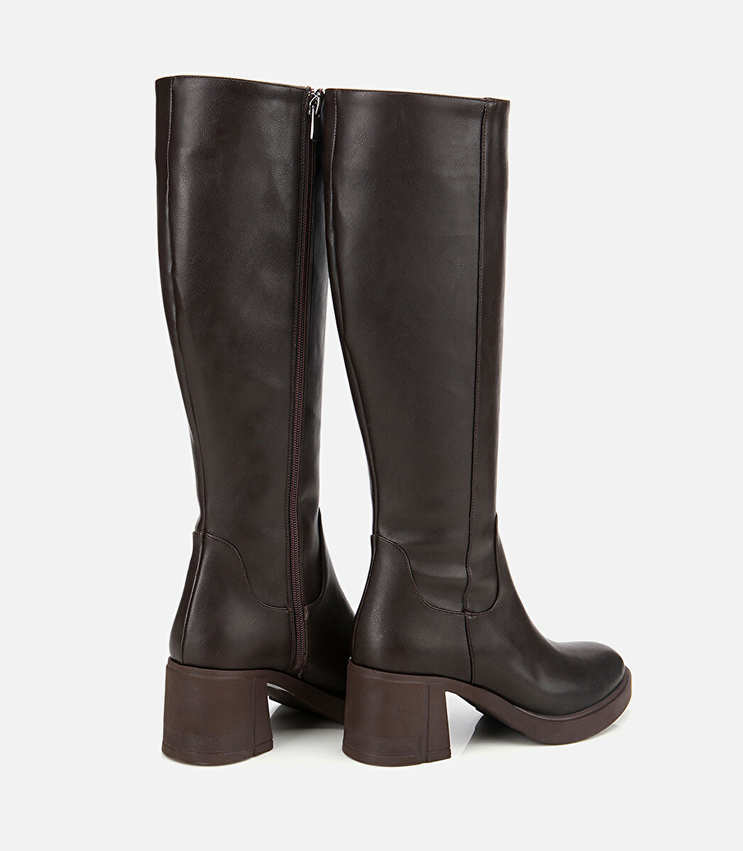 Kadın Kahverengi Yüksek Topuklu Çizme