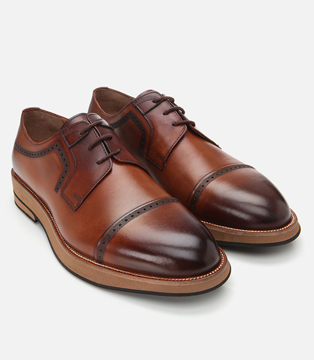 Erkek Deri Taba Hafif Tabanlı Klasik Ayakkabı