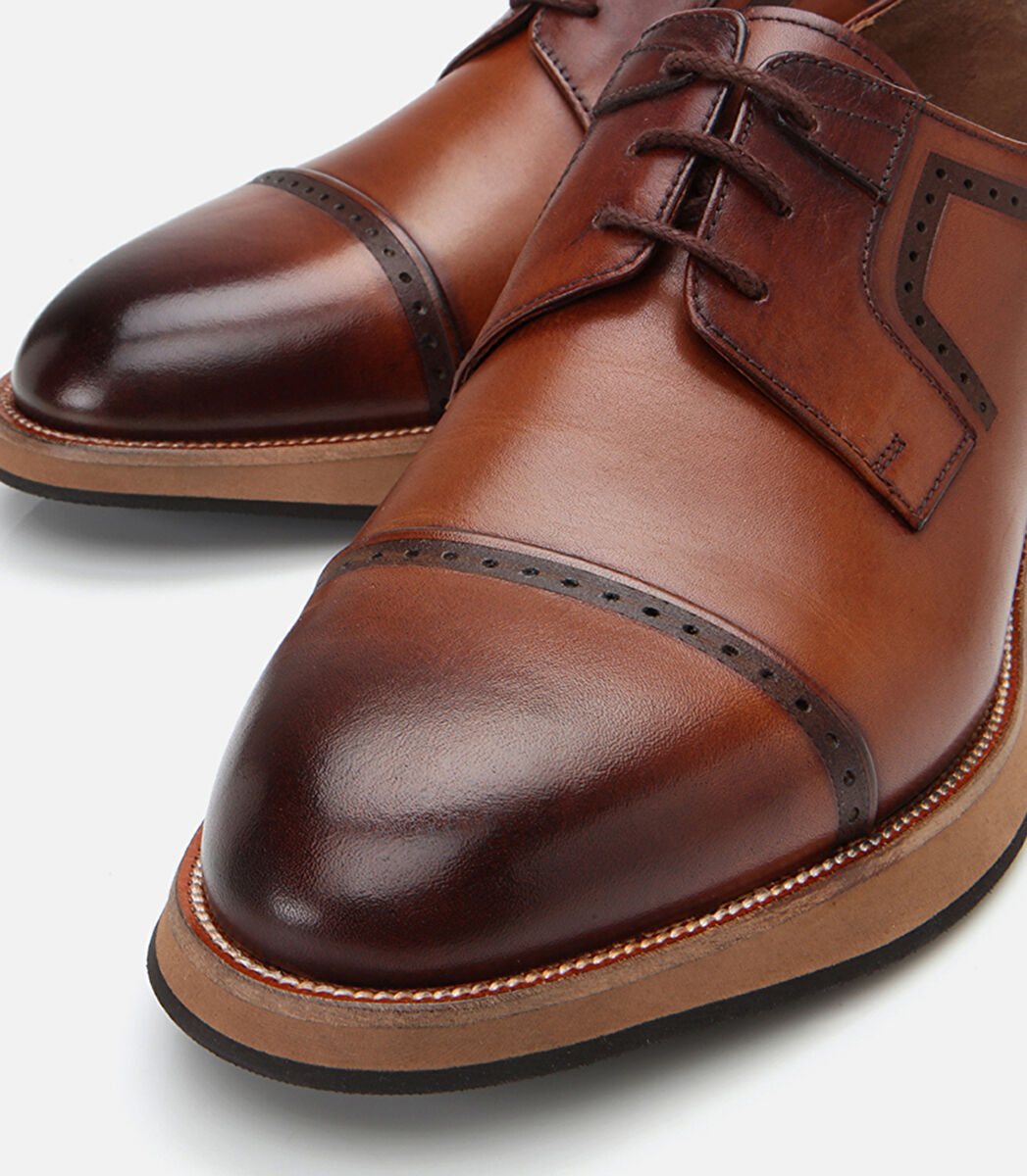 Erkek Deri Taba Hafif Tabanlı Klasik Ayakkabı