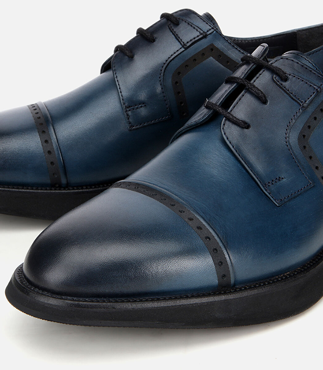 Erkek Deri Lacivert Hafif Tabanlı Klasik Ayakkabı