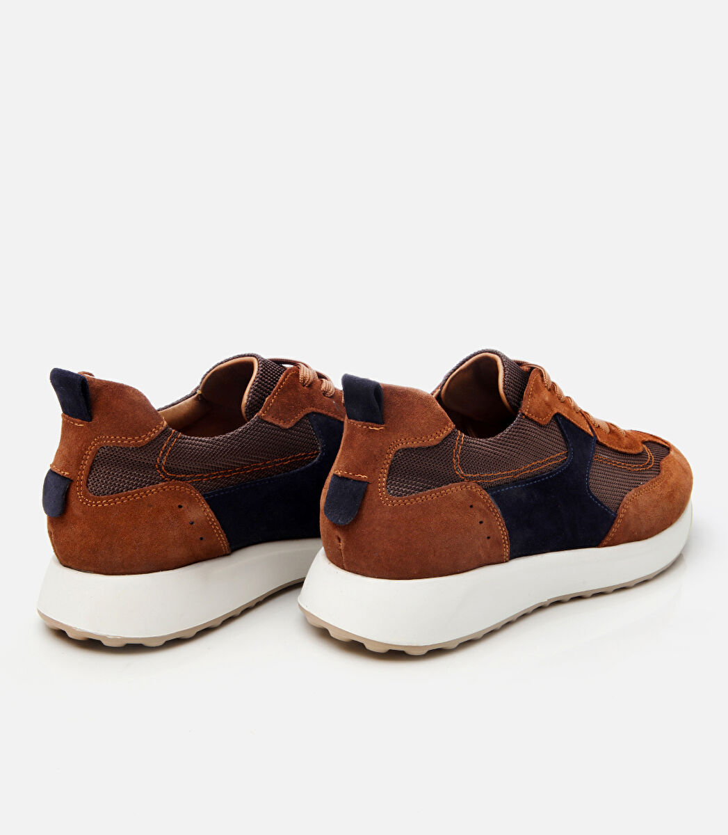 Erkek Süet Deri Taba Ultra Hafif Tabanlı Spor Ayakkabı