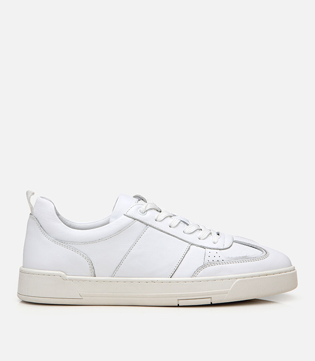 Erkek Deri Beyaz Spor Ayakkabı