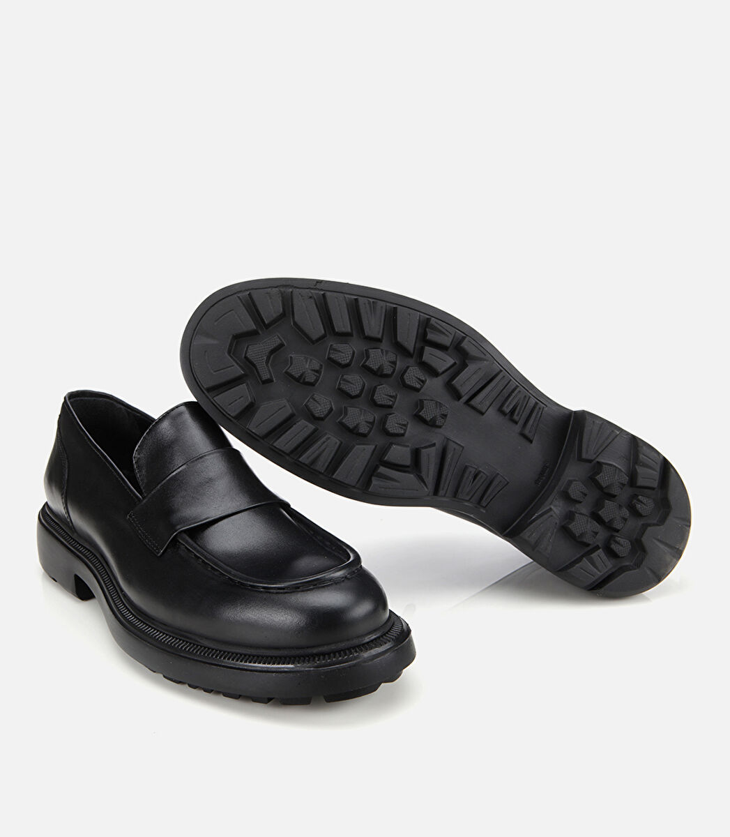 Erkek Deri Siyah Yumuşak Dokulu Klasik Loafer