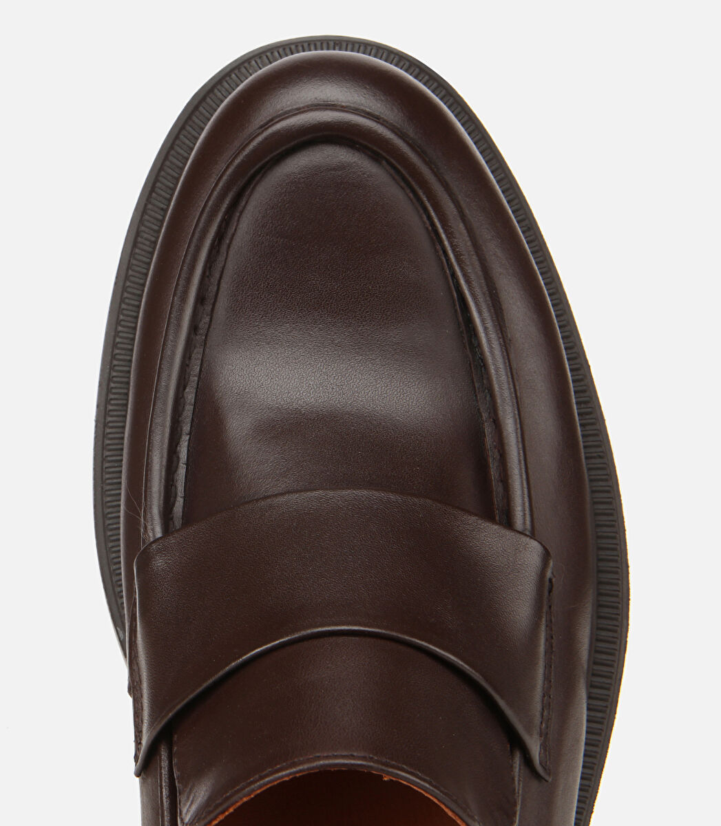 Erkek Deri Kahverengi Yumuşak Dokulu Klasik Loafer