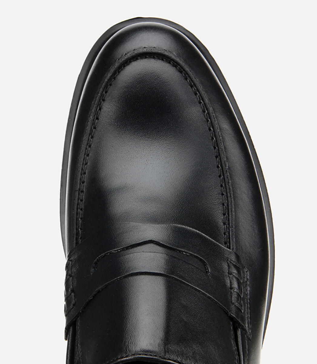 Erkek Deri Siyah Klasik Loafer