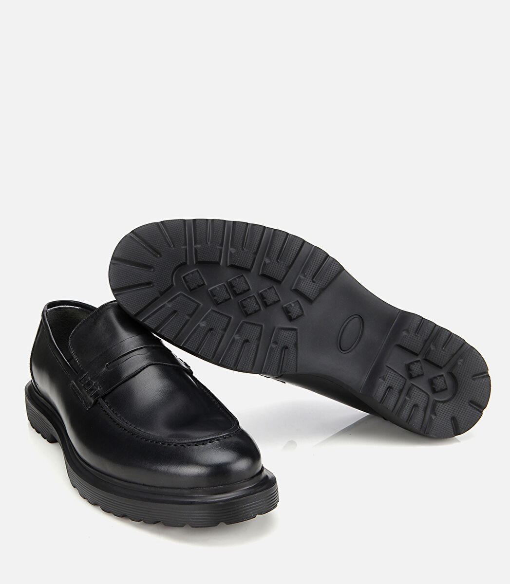 Erkek Deri Siyah Klasik Loafer