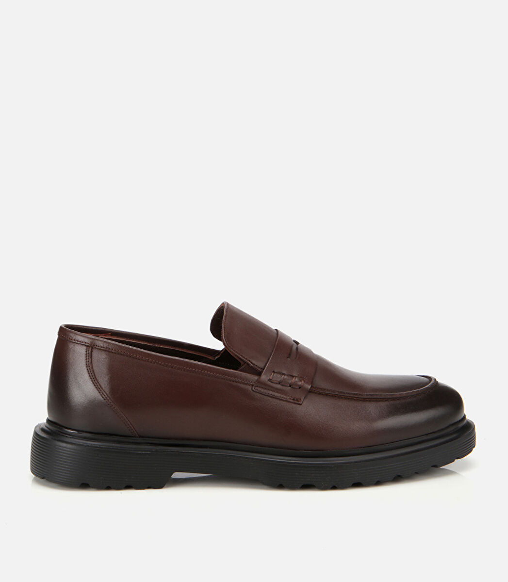 Erkek Deri Kahverengi Yumuşak Dokulu Klasik Loafer