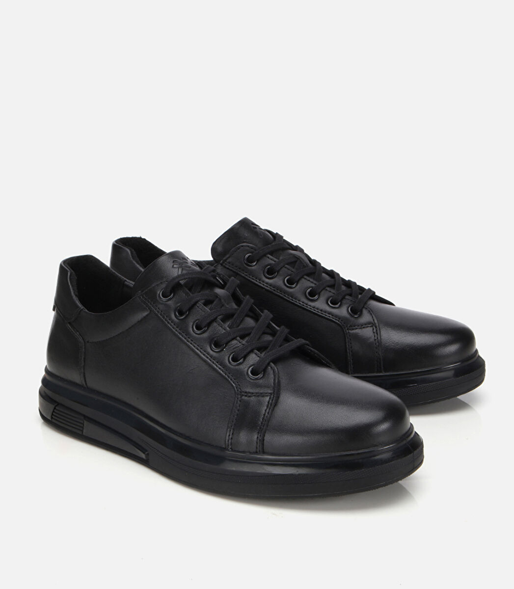Erkek Deri Siyah Comfort Spor Ayakkabı