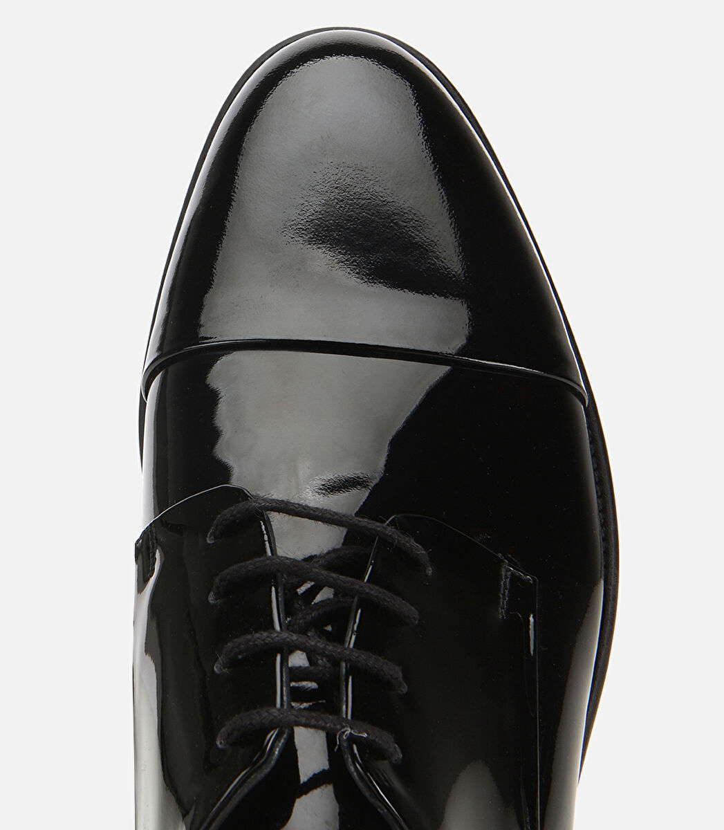 Erkek Rugan Deri Siyah Klasik Ayakkabı