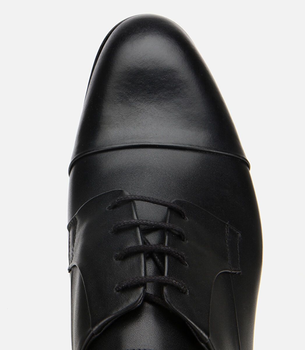 Erkek Deri Siyah Bağcıklı Klasik Ayakkabı
