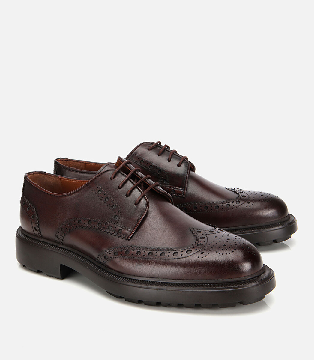 Erkek Deri Kahverengi Rahat Klasik Ayakkabı