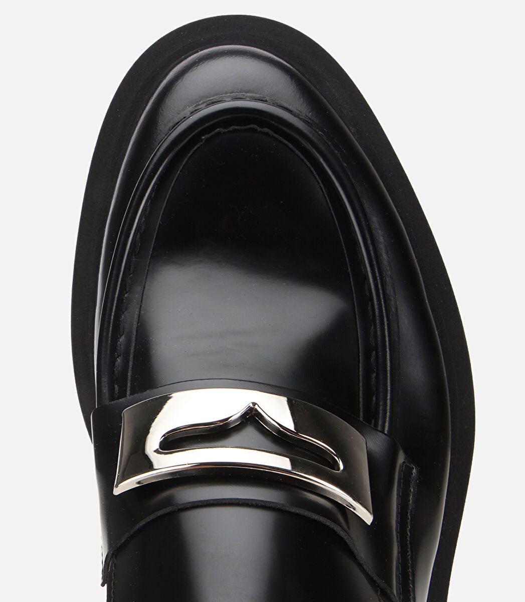 Erkek Açma Deri Metal Tokalı Hafif Tabanlı Klasik Loafer