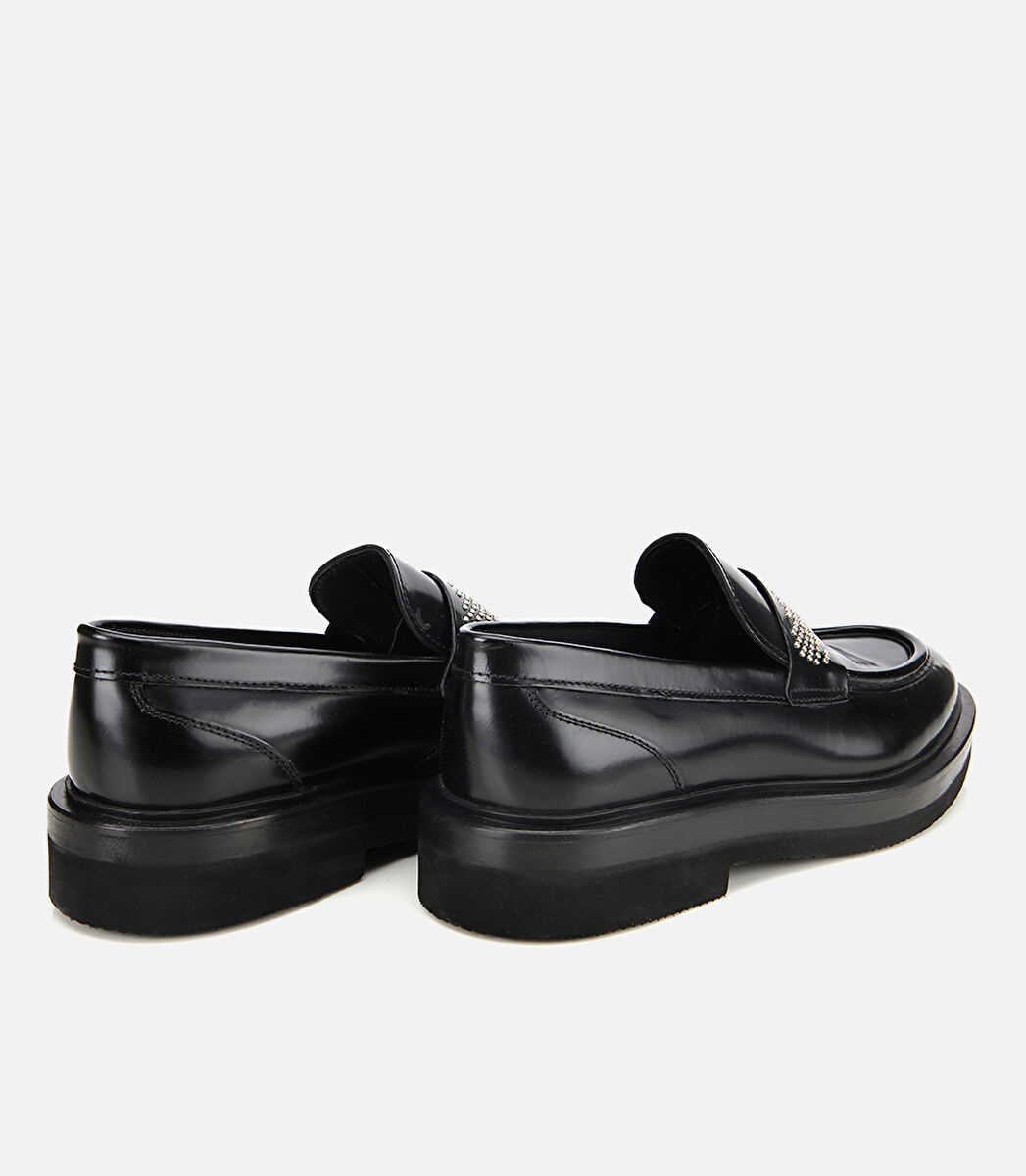 Erkek Açma Deri Taşlı Klasik Loafer