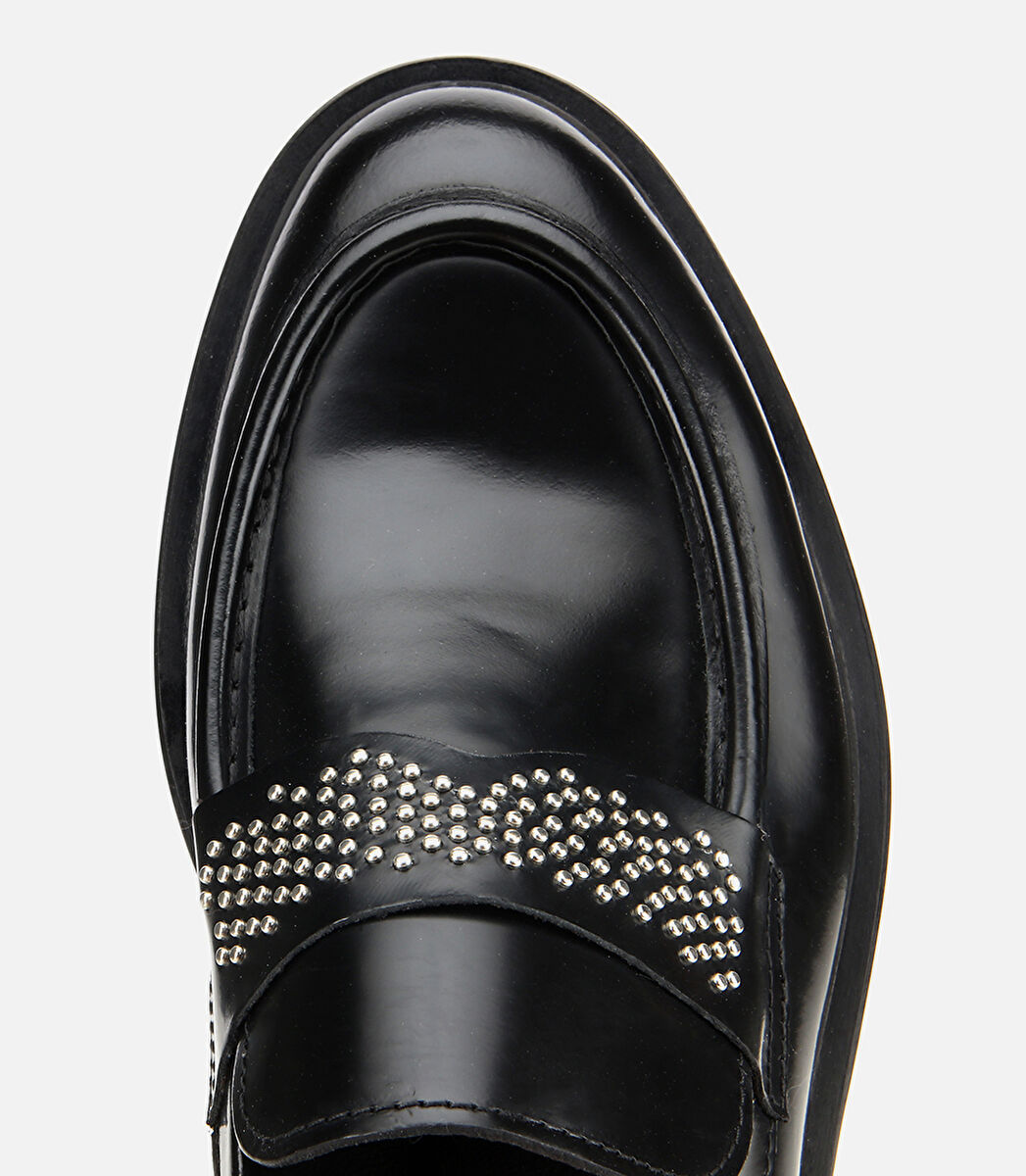 Erkek Açma Deri Taşlı Klasik Loafer