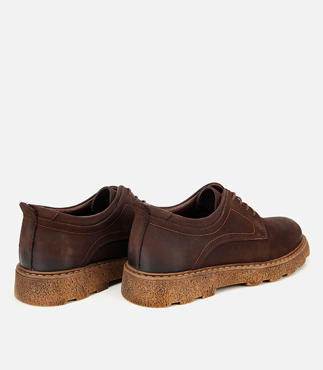 Erkek Nubuk Deri Kahverengi Termo Taban Günlük Ayakkabı