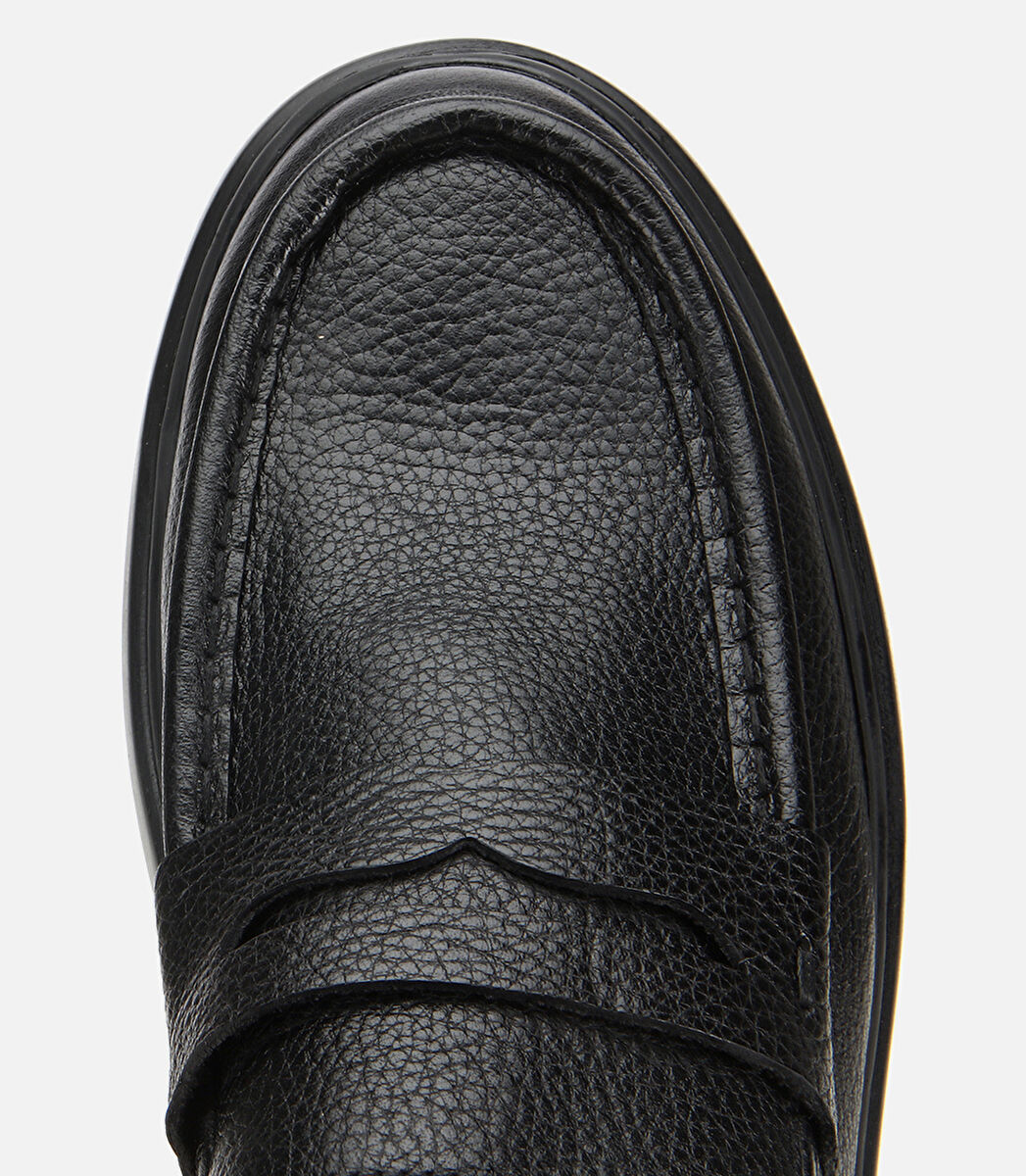 Erkek Deri Siyah Yumuşak Dokulu Klasik Loafer