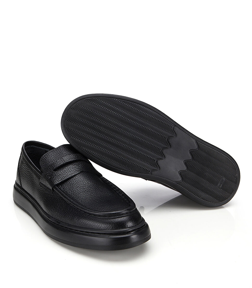 Erkek Deri Siyah Yumuşak Dokulu Klasik Loafer