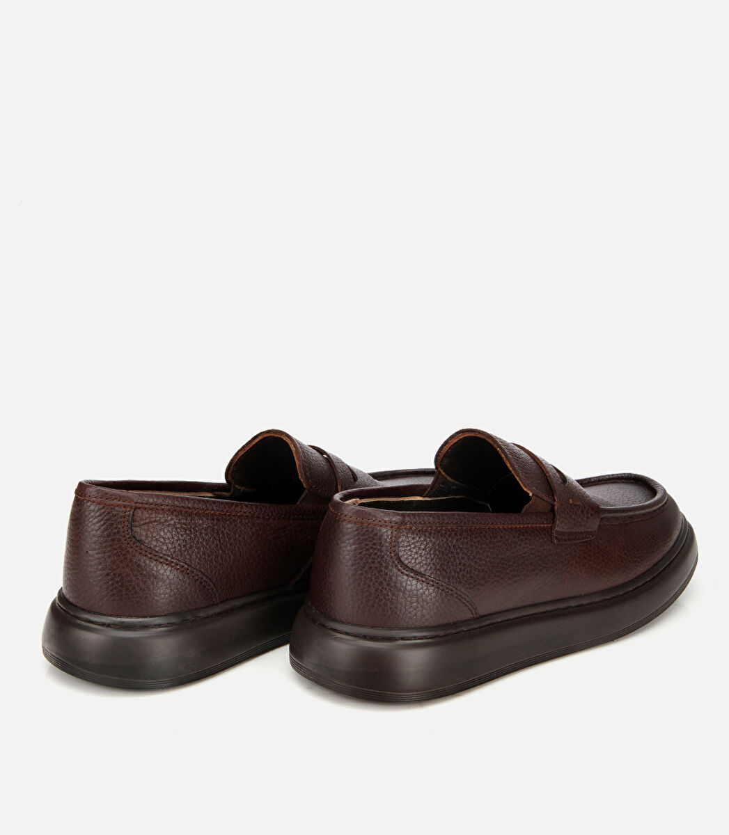 Erkek Deri Kahverengi Yumuşak Dokulu Klasik Loafer