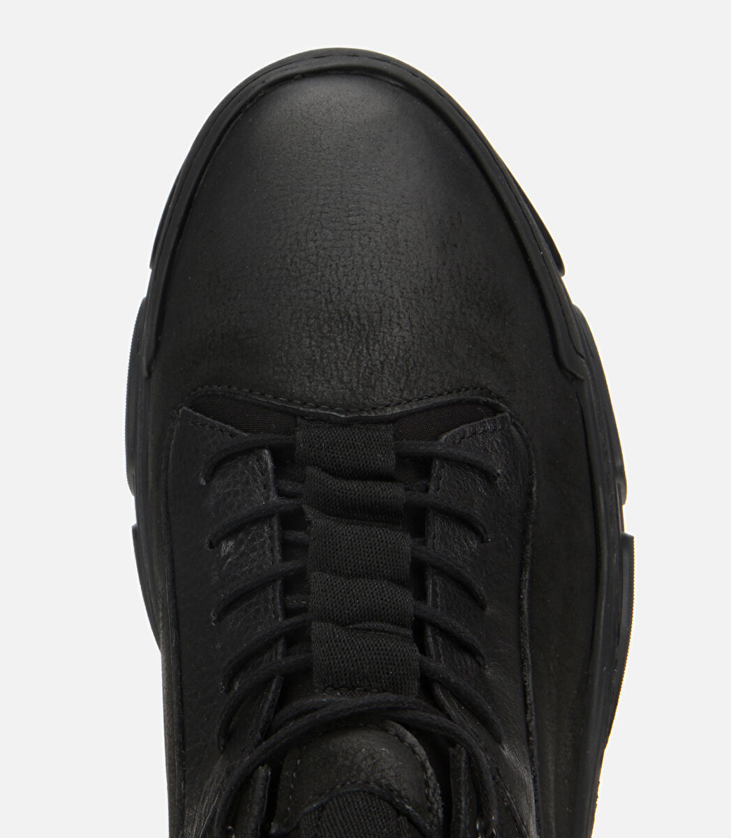 Erkek Nubuk Deri Siyah Comfort Spor Ayakkabı