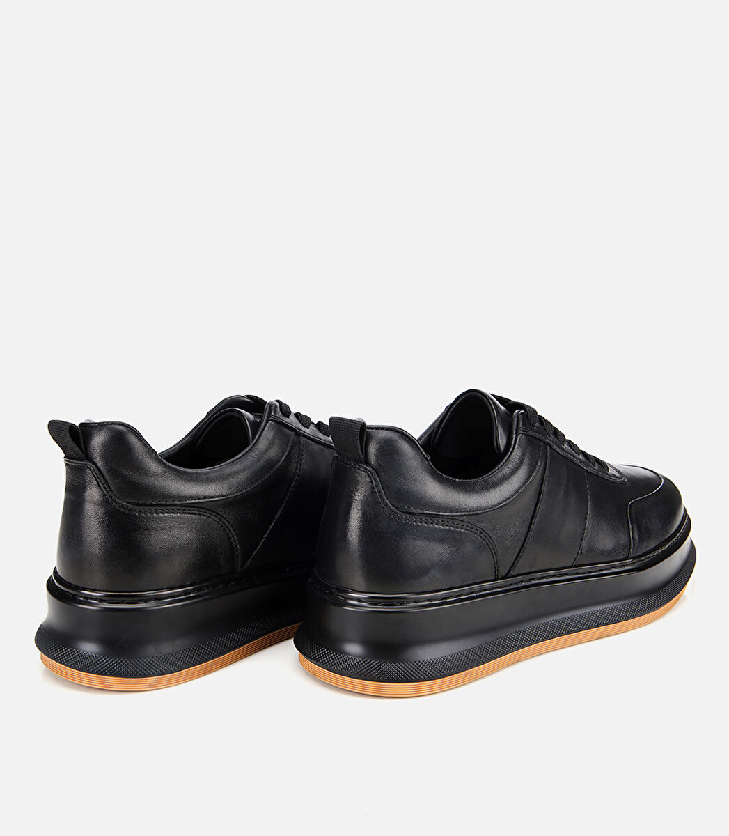 Erkek Deri Siyah Yumuşak Dokulu Günlük Ayakkabı