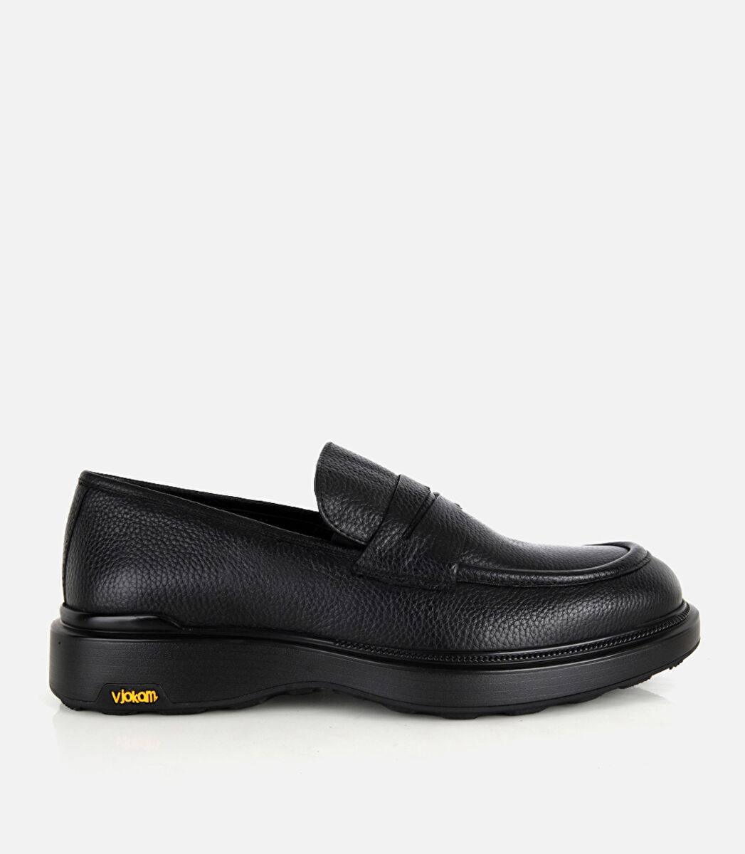 Erkek Deri Siyah Yumuşak Dokulu Günlük Loafer