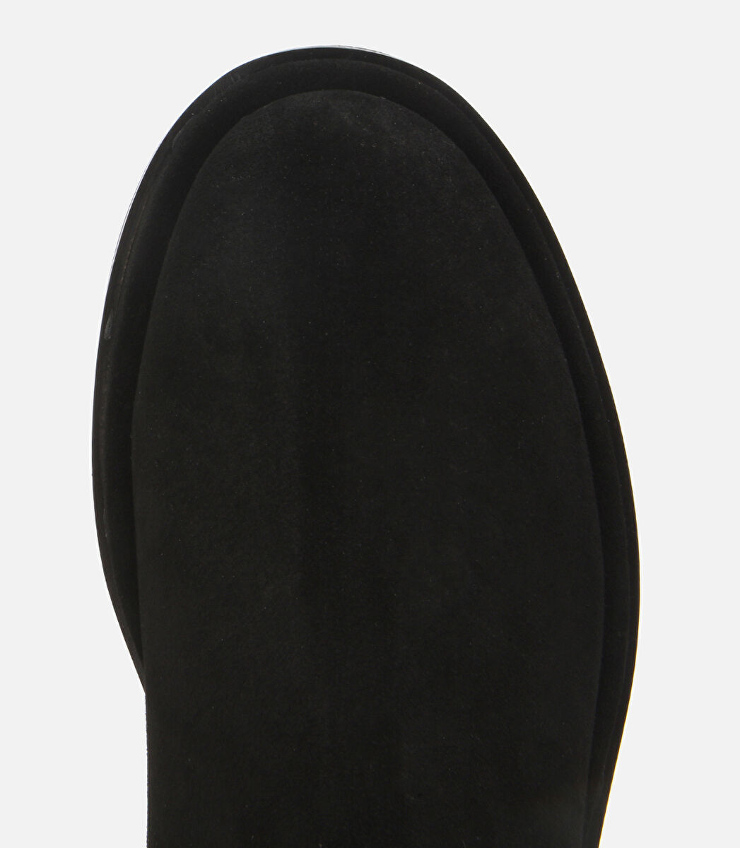 Erkek Süet Deri Siyah Lastik Detaylı Chelsea Bot