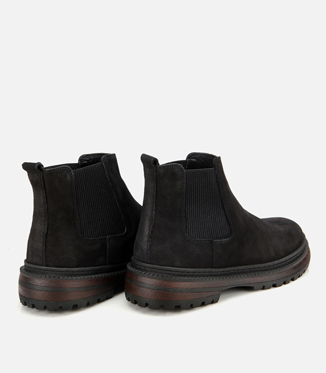 Erkek Nubuk Deri Siyah Lastik Detaylı Chelsea Bot